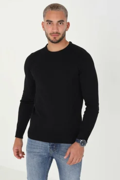 Brave Soul Camisola básica com gola caixa preto Best