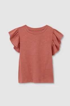 Gocco Camisola com folho coral borgonha Sale