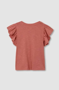 Gocco Camisola com folho coral borgonha Sale