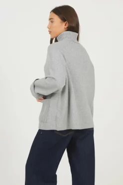 Brave Soul Camisola de malha com dois bolsos cinzento New