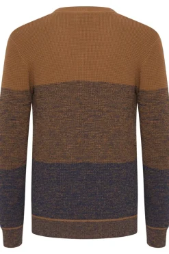 Blend Camisola de malha gola redonda azul Discount