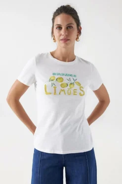 Salsa Jeans Camisola impressa limões Tostado Clearance