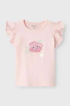 Name it Camisola sem mangas com detalhe 3D rosa Online