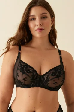 Promise Capacity bra with lace and underwire preto New