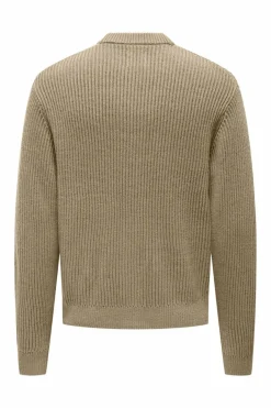 Only & Sons Cardigã masculino de malha com gola em V Discount