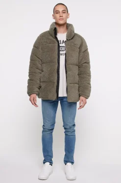 Columbia Casaco acolchoado de forro polar sherpa da Puffect™ para homem Caqui escuro New