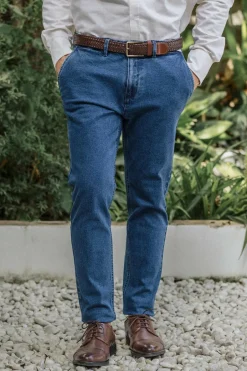 Celopman Chino Slim Denin azul Best