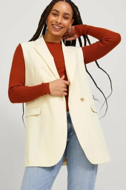 Jack & Jones Colete comprido tecido tayloring bege Online