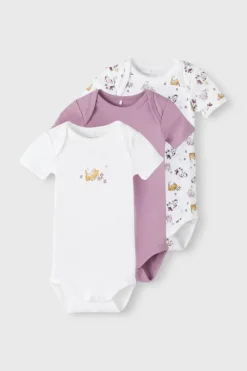 Name it Conjunto de 3 bodies bebé menina rosa Outlet