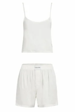 Calvin Klein Conjunto de pijama curto com alças branco Fashion
