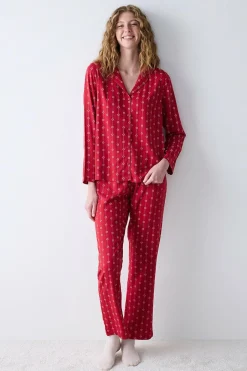 Penti Conjunto de pijama para mulher vermelho Clearance