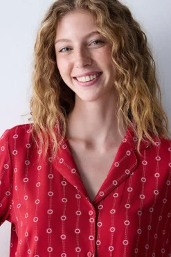 Penti Conjunto de pijama para mulher vermelho Clearance