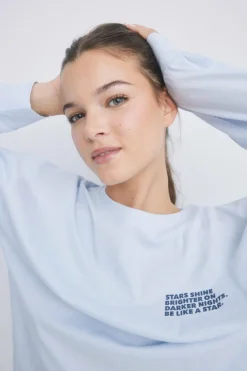 HI&BYE Conjunto sweatshirt e calça de algodão azul Online