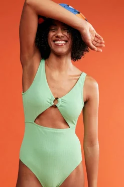 Roxy Cor Jam - Fato de banho inteiro para mulher verde Hot