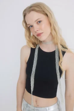 HI&BYE Crop top algodão preto Fashion
