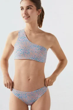 Dash and Stars Cueca biquíni clássica estampado Quick Dry rosa Hot