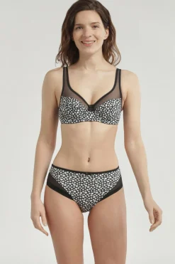 DIM Cueca clássica de suave microfibra e detalhes em malha preto Best