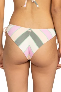 Roxy Cuecas de biquíni com laço lateral para Mulher - Vista Stripe verde New
