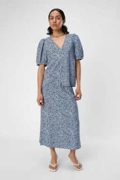 Object Falda largo midi estampado Azul Online