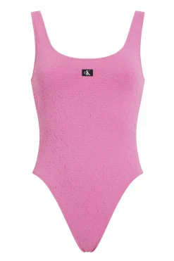 Calvin Klein Fato de banho com abertura - CK Monogram Texture rosa Online