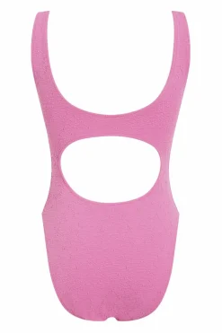 Calvin Klein Fato de banho com abertura - CK Monogram Texture rosa Online