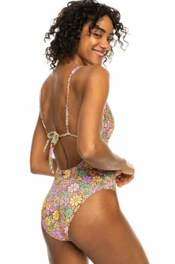 Roxy Fato de banho completo com laços nas costas para mulher - All About Sol vison Discount