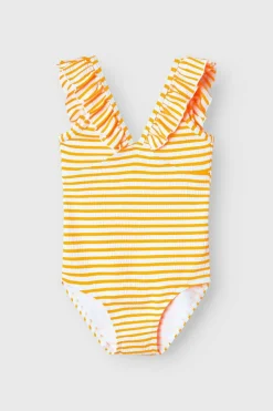 Name it Fato de banho para menina estampado de riscas vermelho Fashion