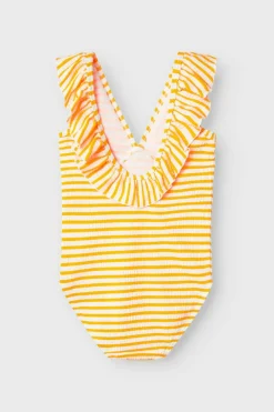 Name it Fato de banho para menina estampado de riscas vermelho Fashion