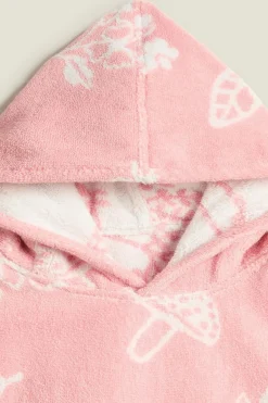 Textura Folhas de toalha poncho rosa Discount