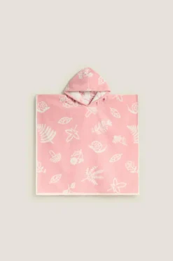 Textura Folhas de toalha poncho rosa Discount