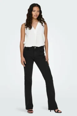 JDY Jeans flare tiro alto cinzento Outlet