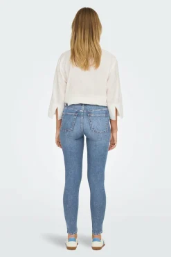JDY Jeans skinny de cintura corte azul Clearance