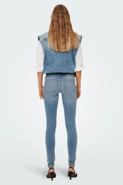 JDY Jeans skinny tiro medio azul Best