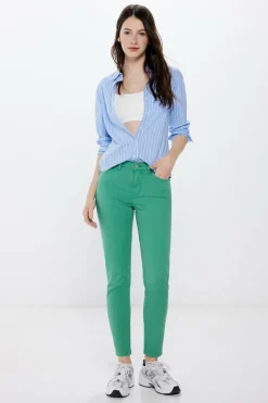 Springfield Jeans Slim Cropped Cor verde Discount