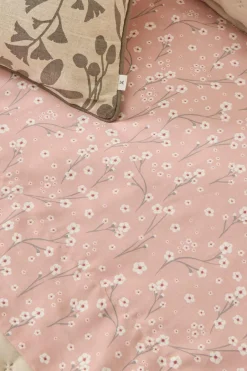 Textura Lençol algodão acetinado flores rosa Clearance