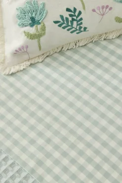 Textura Lençol algodão quadrados vichy azul Fashion