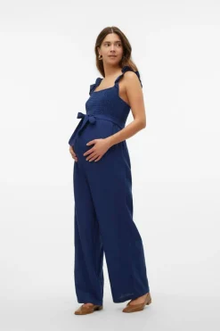 Mamalicious Macacão de alças 7/8 maternity azul Best