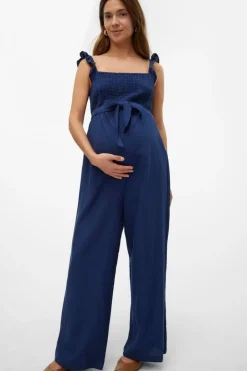 Mamalicious Macacão de alças 7/8 maternity azul Best