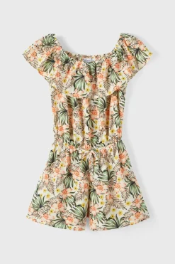 Name it Macacão de menina com cintura elástica branco Best