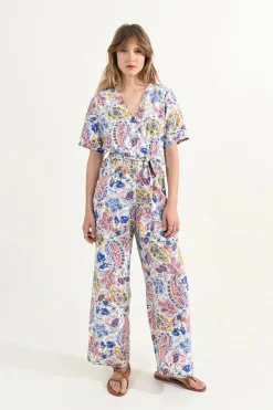 Molly Bracken Macacão de mulher comprido com estampado e laçada Multicolorido Sale