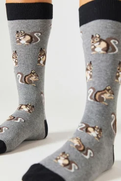 Besocks Meias altas de algodão orgânico em cor cinzenta cinzento Online