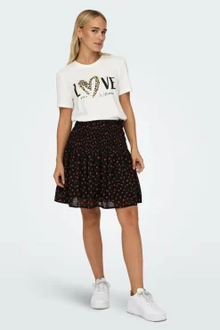 Only mini-saia vermelho Fashion