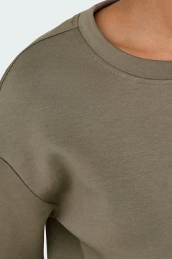 Only Play Moletom com gola redonda sweatshirt escovada cinzento Online