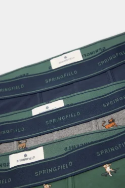 Springfield Pack 3 boxers animais em skate verde Outlet