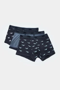 Springfield Pack 3 boxers animais marítimos azul Best