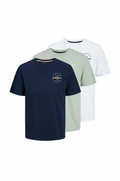 Jack & Jones PLUS Pack de 3 t-shirts branco Fashion