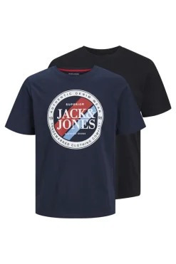 Jack & Jones PLUS Pack de 2 t-shirts Plus preto Hot