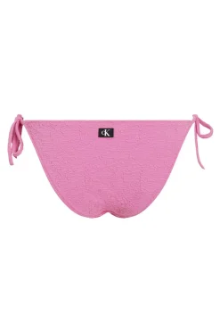 Calvin Klein Parte de baixo do biquíni com laçadas - CK Monogram Texture rosa Sale