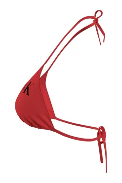 Calvin Klein Parte de cima de biquíni de triângulo CK Monogram. vermelho Sale