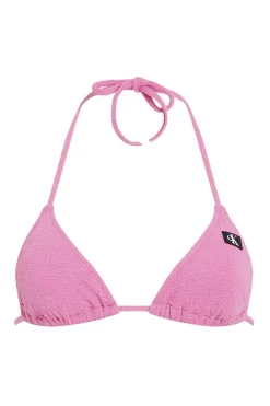 Calvin Klein Parte de cima do biquíni triangular - CK Monogram Texture rosa Online